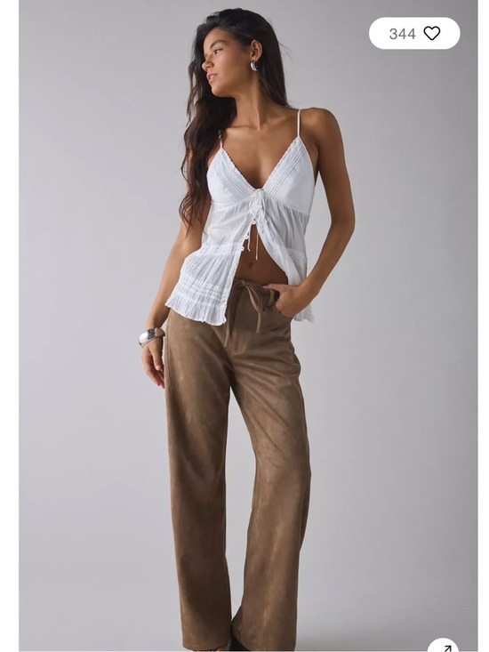 Lioness Pants - LIONESS Dusty faux suede pants slight barrel